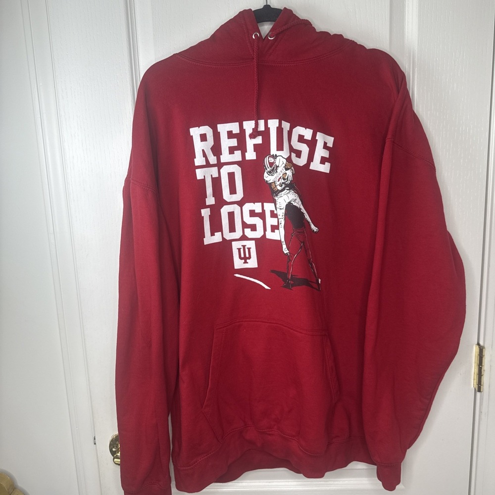 BreakingT Indiana Hoosiers Hoodie XXL Crimson Refuse To Lose IU Football